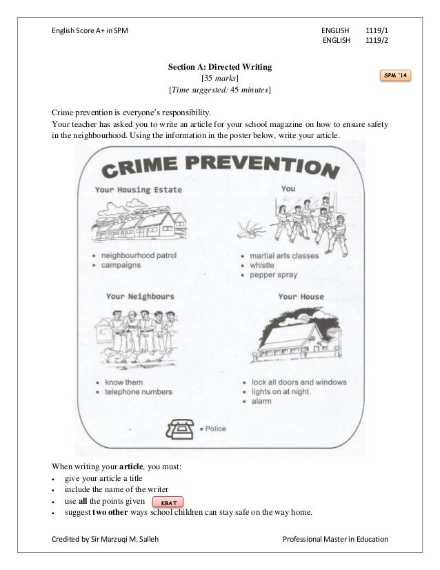 directed writing article crime prevention program ways of preventing crime
